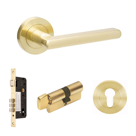 Zanda Epic Door Lever — Entrance Set 70mm Cylinder (Key/Turn) - primehardware