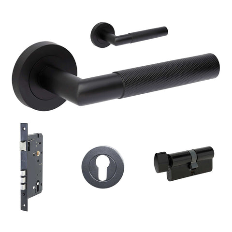 Zanda Vertex Door Lever — Entrance Set 60mm Cylinder (Key/Turn) - primehardware