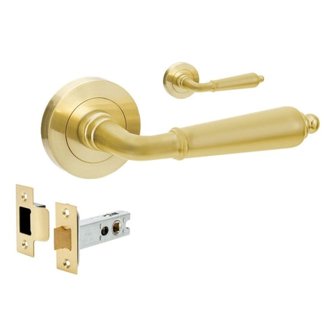 Zanda Oxford Door Handle Privacy Set Satin Brass 10072.SB - primehardware