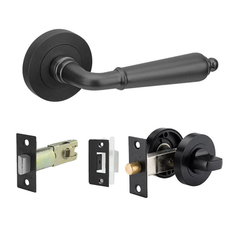 Zanda Oxford Door Lever — Integrated Privacy Set 60mm Backset - primehardware