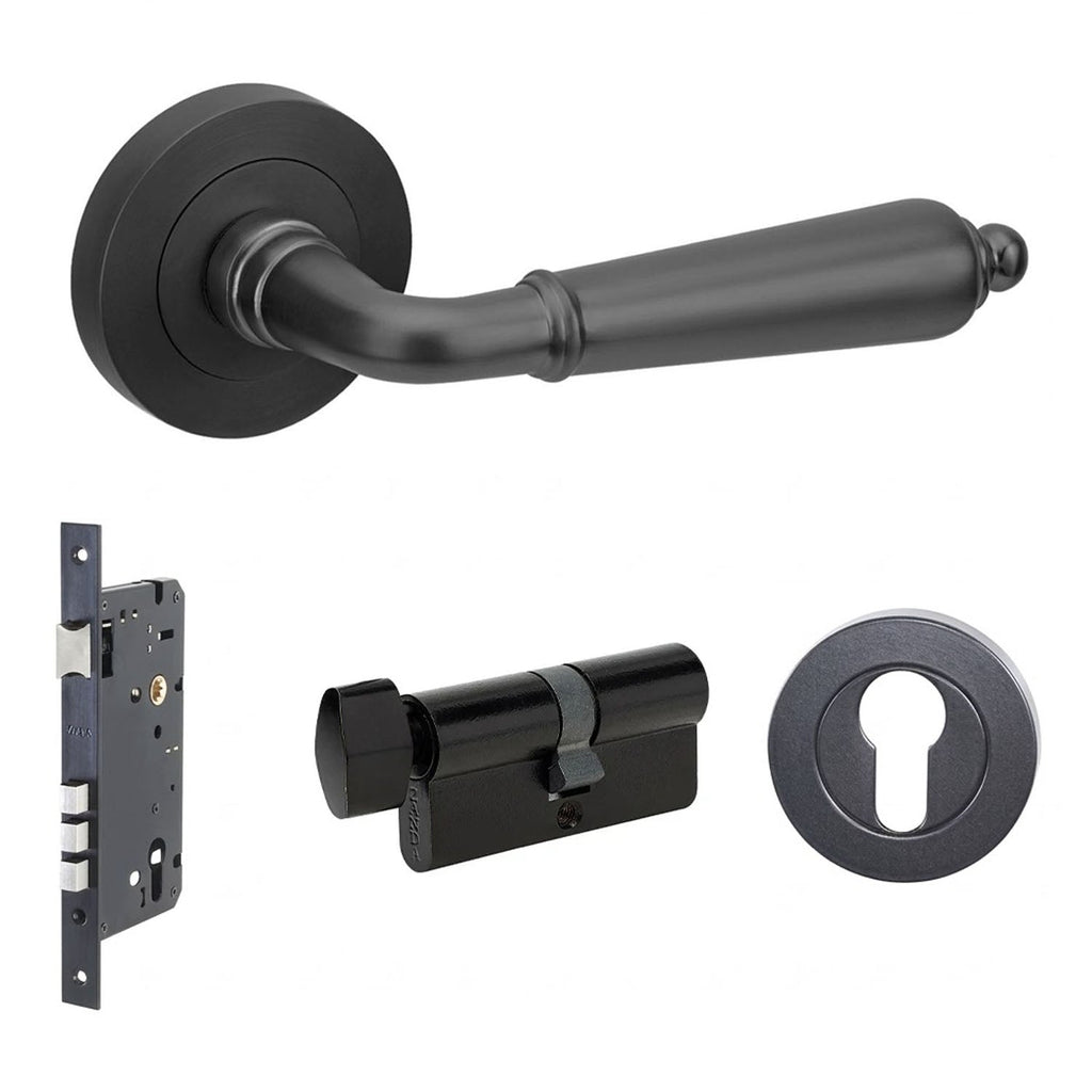 Zanda Oxford Door Lever — Entrance Set 70mm Cylinder (Key/Turn) - primehardware