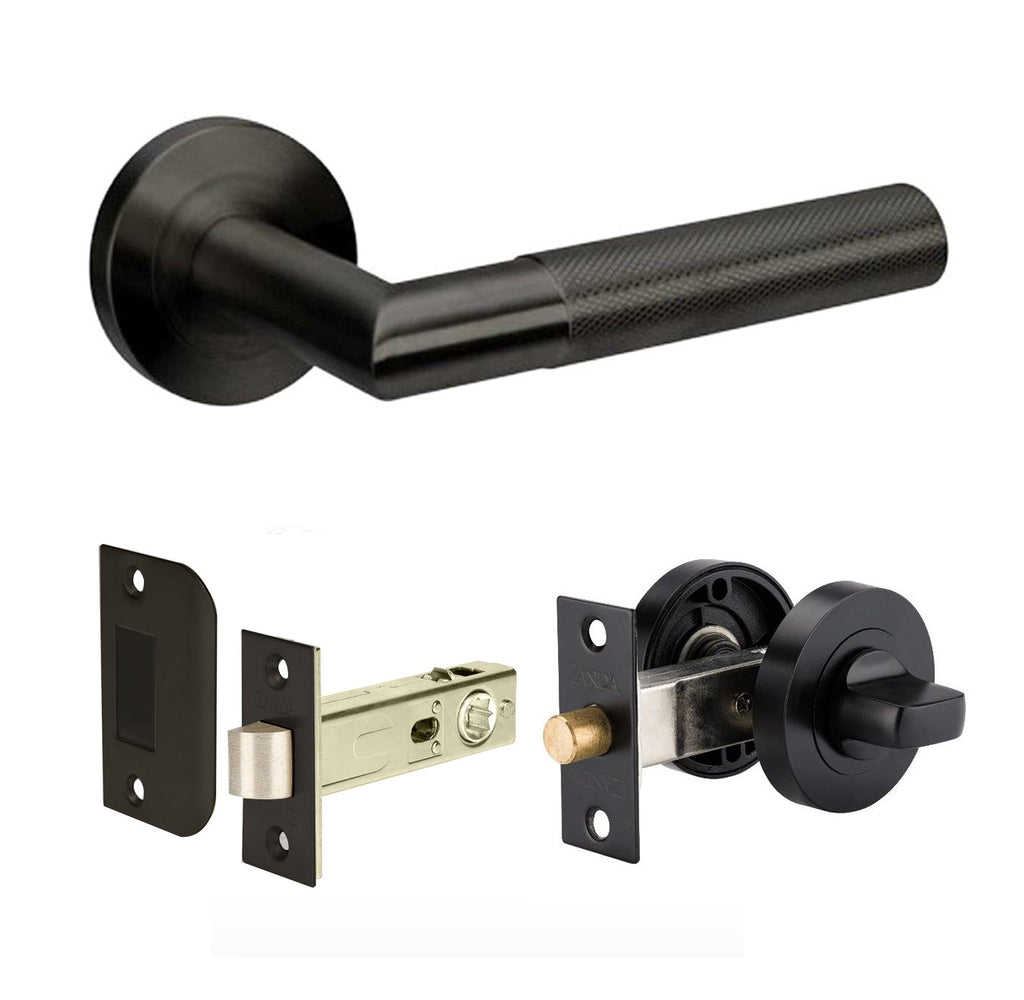 Zanda Wyatt Door Lever — Privacy Set 60mm Backset - primehardware