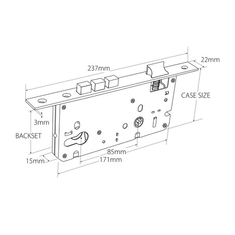 Zanda Euro Mortice Lock — 60mm Backset - primehardware