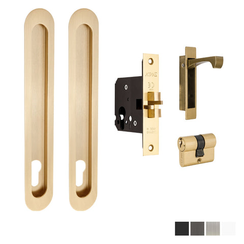 Zanda Duke Oval Sliding Door Euro Lock Kit - primehardware