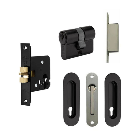 Zanda Oval Style Sliding Door Euro Lock Kit - primehardware