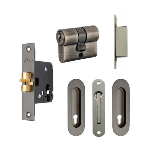 Zanda Oval Style Sliding Door Euro Lock Kit - primehardware