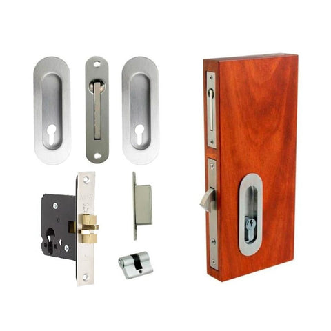 Zanda Oval Style Sliding Door Euro Lock Kit - primehardware