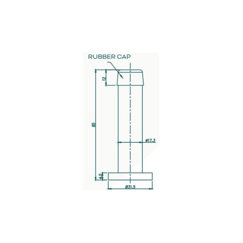 Zanda Skirting Mount Door Stop 85mm - primehardware