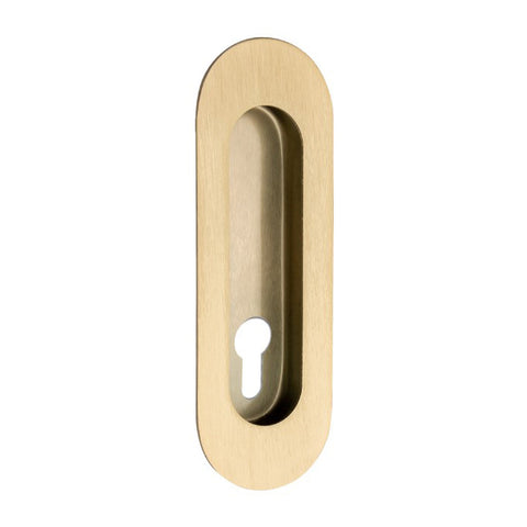Zanda Oval Flush Pull — Concealed Fix with Euro Keyhole - primehardware