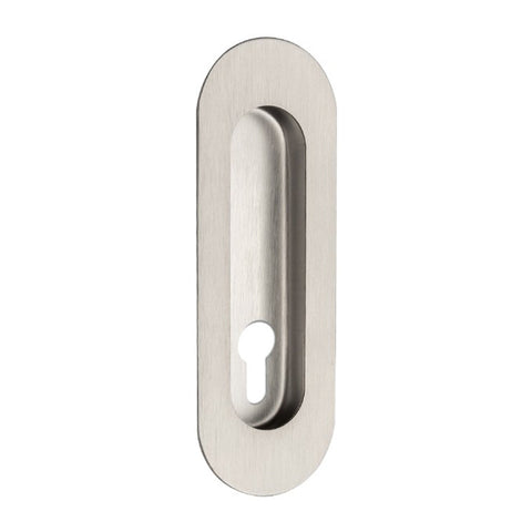 Zanda Oval Flush Pull — Concealed Fix with Euro Keyhole - primehardware