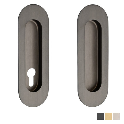 Zanda Oval Flush Pull — Concealed Fix with Euro Keyhole - primehardware