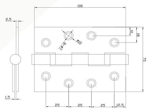 Zanda Door Butt Hinge Loose Pin — 85mm - primehardware