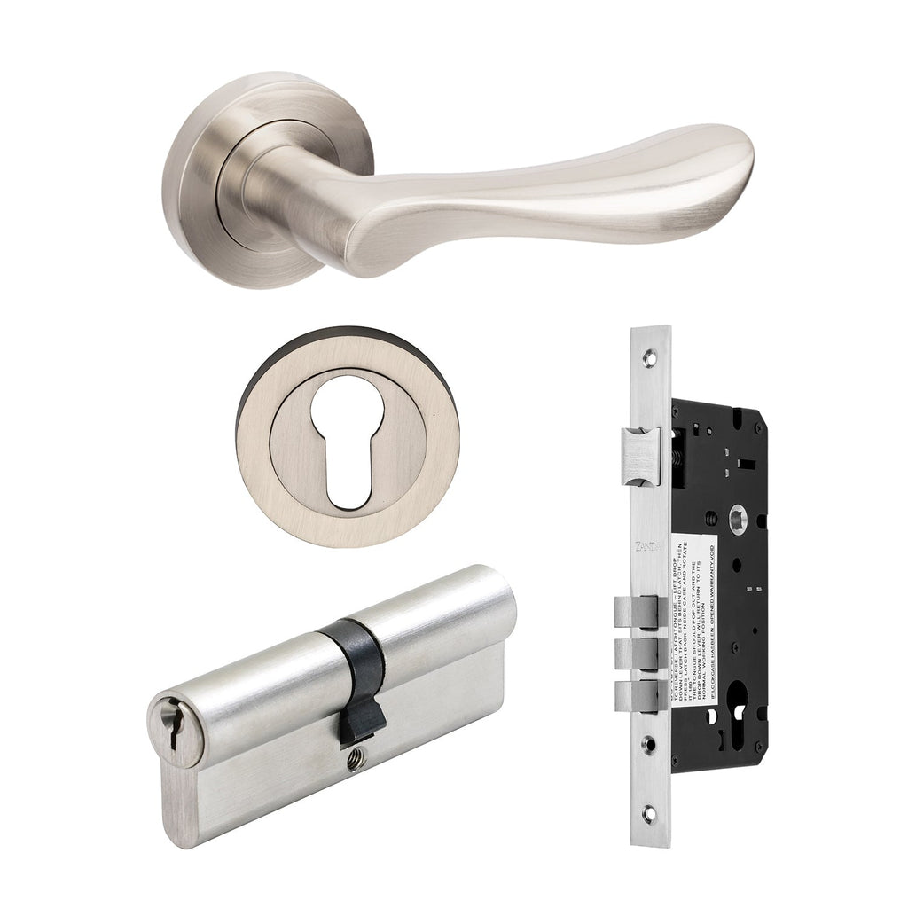 Zanda Juno Door Lever — Entrance Set Cylinder (70mm Key/Key) - primehardware