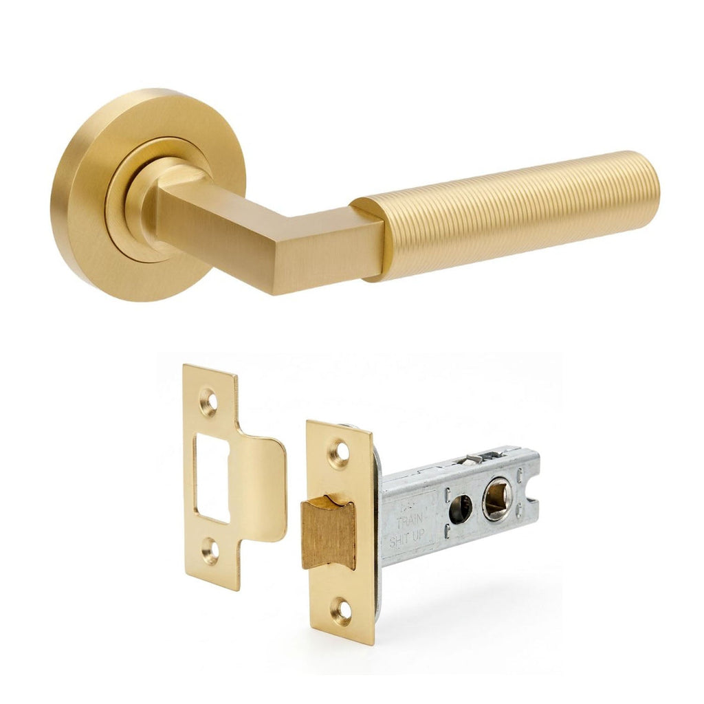 Zanda Zurich Fluted Door Lever — Passage Set 60mm Backset - primehardware