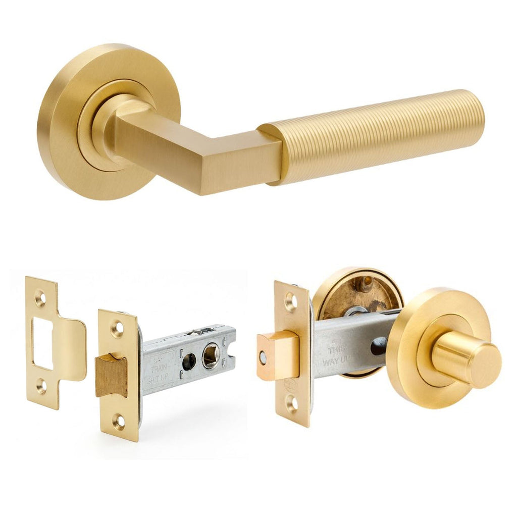 Zanda Zurich Fluted Door Lever — Privacy Set 60mm Backset - primehardware