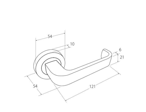 Zanda Streamline Door Lever — Integrated Privacy Set 60mm Backset - primehardware