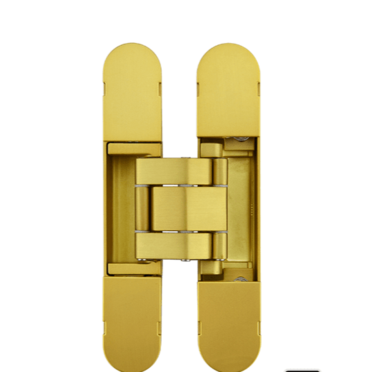 Superior Brass Concealed Hinge Satin Brass Finish 140x28mm - primehardware