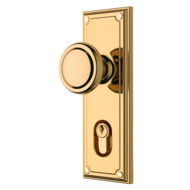 Gainsborough Trilock Traditional Knobset Double Cyclinder Bright Gold 890TRIBGK