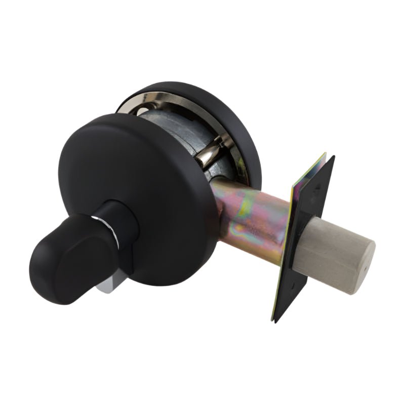 Gainsborough Neue Single Cyclinder Smooth Round Deadbolt Matte Black 1946SMMBK - primehardware