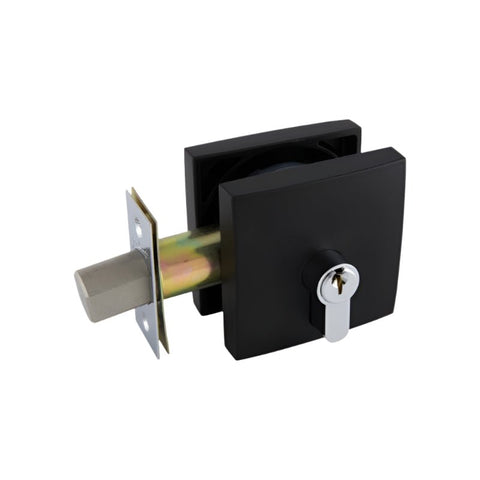 Gainsborough Neue Double Cyclinder Deadbolt Smooth Square Matte Black 1851SMMBK - primehardware