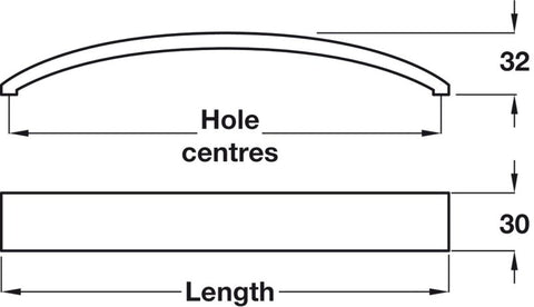 Furniture handle, Luxe HAF POLISH CHROME - primehardware