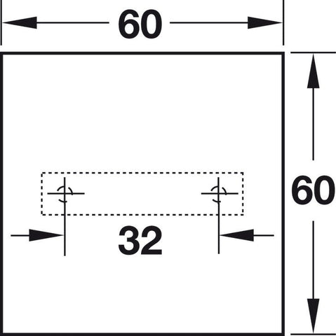 Furniture handle, Urban Aluminium, pull handle, Chrome - plated, matt 60 x 22 mm - primehardware
