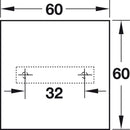 Furniture handle, Urban Aluminium, pull handle, Chrome - plated, matt 60 x 22 mm - primehardware