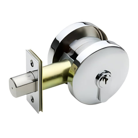 Gainsborough Neue Double Cyclinder Smooth Round Deadbolt Bright Chrome 1951SMBCK - primehardware