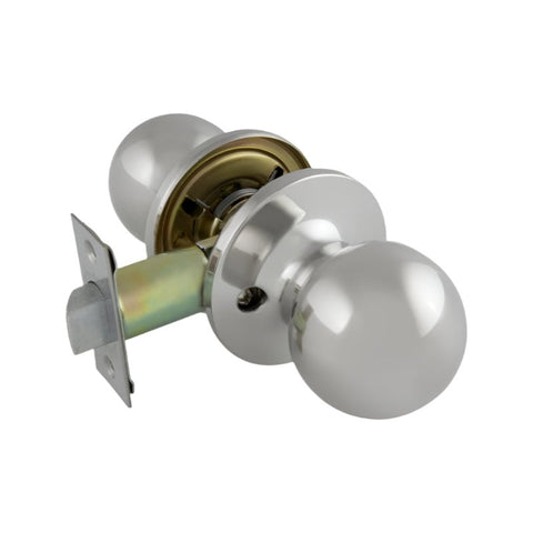 Chrome door handle on a white background