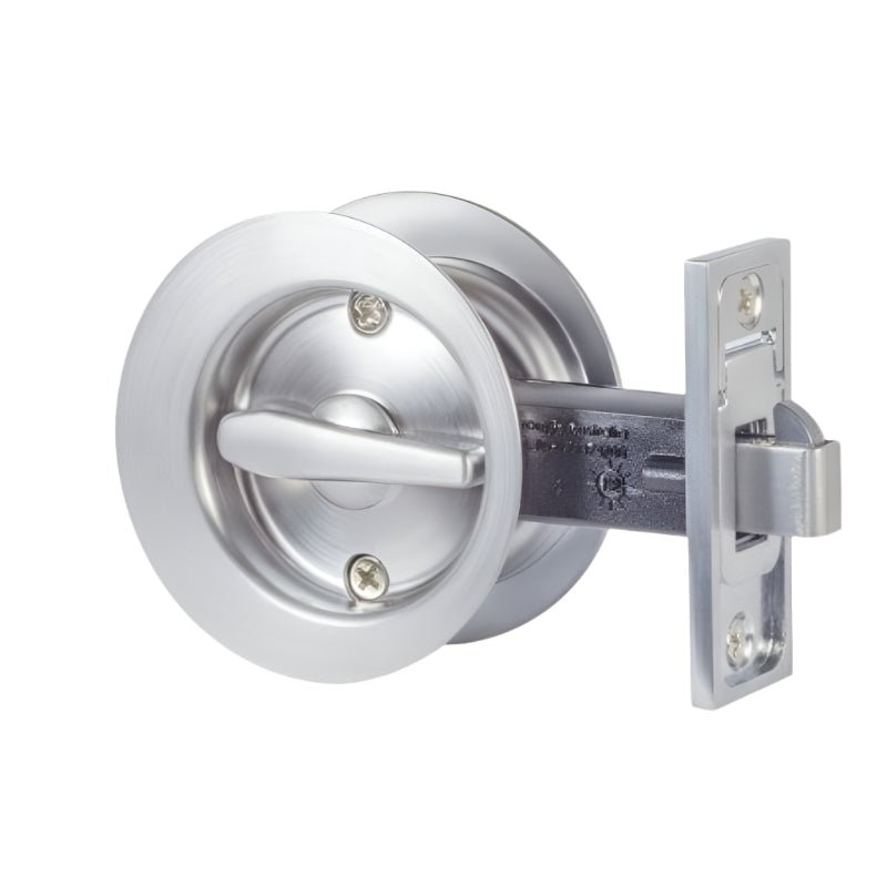 Gainsborough Privacy Sliding Cavity Set Circular Brushed Satin Chrome 395BSCC - primehardware