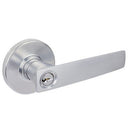 Gainsborough Neue Aurora Entrance Keyed In Lever Set Round Satin Chrome 1940AURBSCS - primehardware