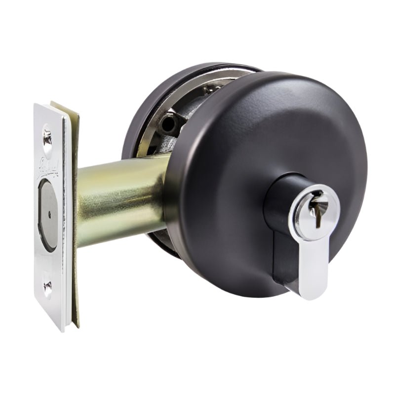 Gainsborough Neue Double Cyclinder Smooth Round Deadbolt Matte Black 1951SMMBV - primehardware