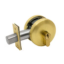Gainsborough Neue Smooth Round Keyed Single Cylinder Deadbolt Satin Brass
