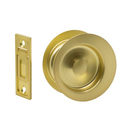 Gainsborough Circular Passage Sliding Cavity Set Satin Brass - primehardware