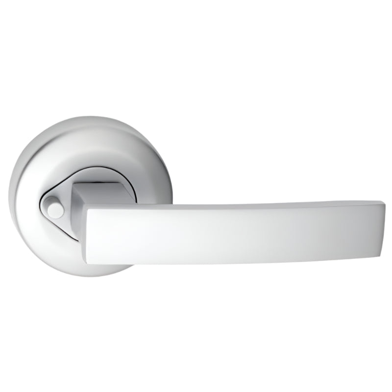 Gainsborough Neue Angular Round Rose Privacy Lever Set in Satin Chrome 1915ANGSC