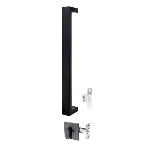 Gainsborough Oblong 450mm Pull Handle Entrance Set Matte Black OBL450PHENTMBK - primehardware