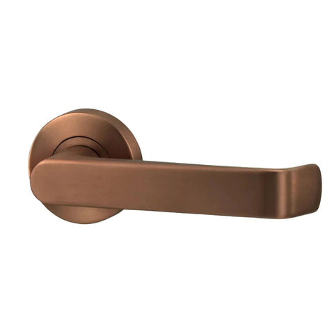 Bronze door handle on a white background