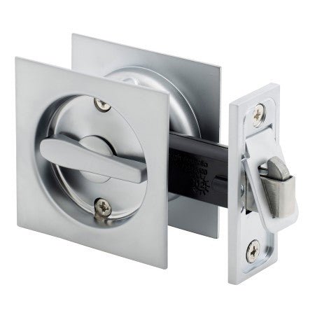 Gainsborough Privacy Sliding Cavity Set Square Satin Chrome 385SCS - primehardware