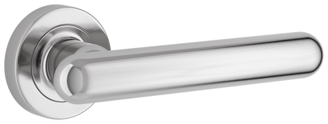 Iver Puerto Door Lever on Round Rose | Lever Set Only | 5 Finishes - Polished Chrome