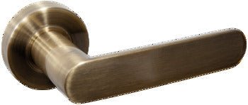 Lever handle, Seacliff, solid PASSAGE SET INCLUDING TUBE LATCH ANTIQUE BRASS - primehardware