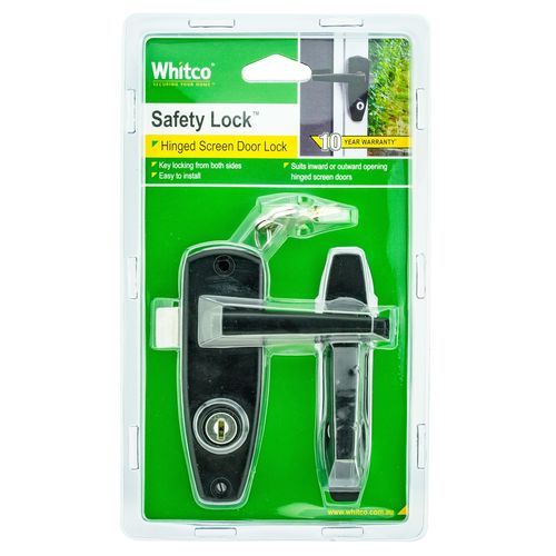 WHITCO W850117 SAFETY SCREEN DOOR LOCK KD TP Black
