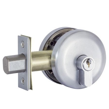 Gainsborough Neue Double Cyclinder Smooth Round Deadbolt Brushed Satin Chrome 1951SMBSCV - primehardware