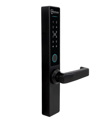 McGrath Hamilton Digital Lock With DDA Compliant Handles And 2 - Hour Fire Rating — Black Finish, 60/70mm Adjustable Latch - primehardware