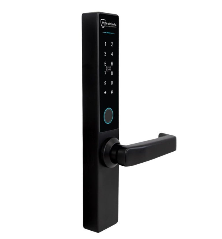 McGrath Hamilton Digital Lock With DDA Compliant Handles And 2 - Hour Fire Rating — Black Finish, 60/70mm Adjustable Latch - primehardware