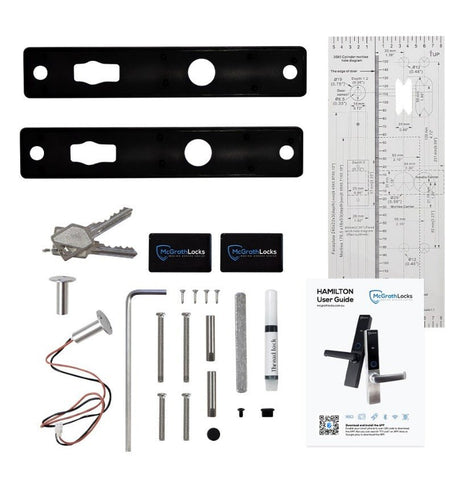 McGrath Hamilton Digital Lock With DDA Compliant Handles And 2 - Hour Fire Rating — Black Finish, 60/70mm Adjustable Latch - primehardware