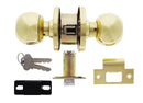 Carbine Epsom 3000 Cylindrical Vestibule set, 60mm backset, C4 Keyed to Differ, Boxed, Polished Brass - primehardware