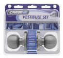 Carbine Epsom 3000 Cylindrical Vestibule set, 70mm backset, C4 Keyed to Differ, Display Pack, Satin Stainless Steel - primehardware