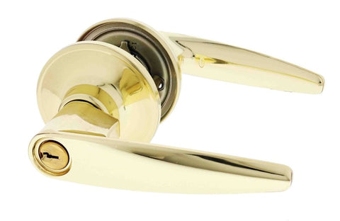 Carbine Kingston SL7000 Tiebolt Standard Entrance Lever set, C4 Keyed to Differ, Boxed, Polished Brass - primehardware