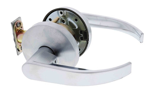 Carbine Doncaster 7000 Cylindrical Vestibule set, Clutching Disability Lever, 70mm backset, C4 Keyed to Differ, Boxed, Brushed Satin Chrome - primehardware