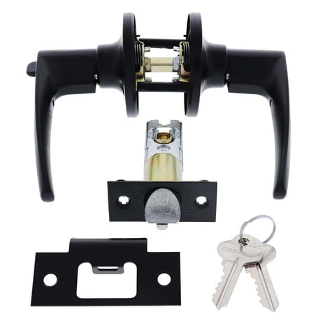 Carbine Kingston SL7000 Tiebolt Standard Entrance Lever set, C4 Keyed to Differ, Boxed, Matte Black - primehardware